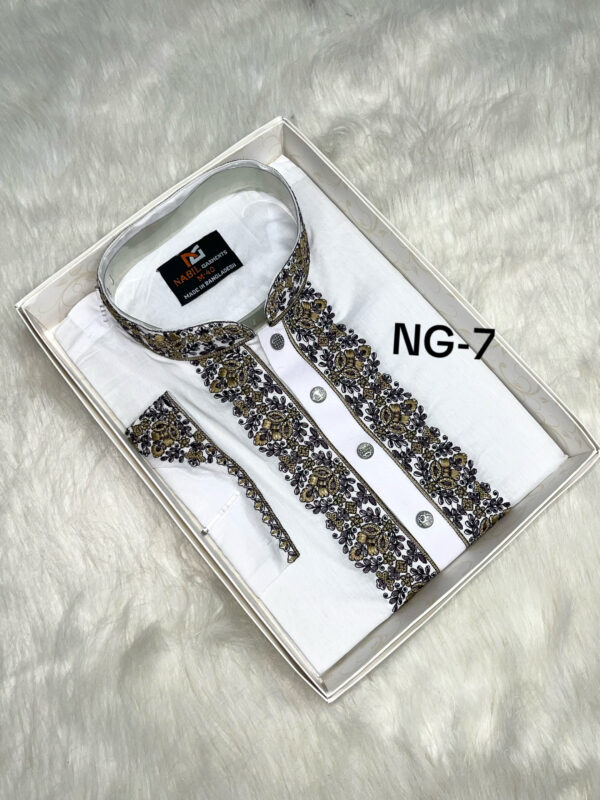 প্রিমিয়াম এমব্রয়ডারি পিওর সুতি পাঞ্জাবি [CODE: NG7] - Image 1